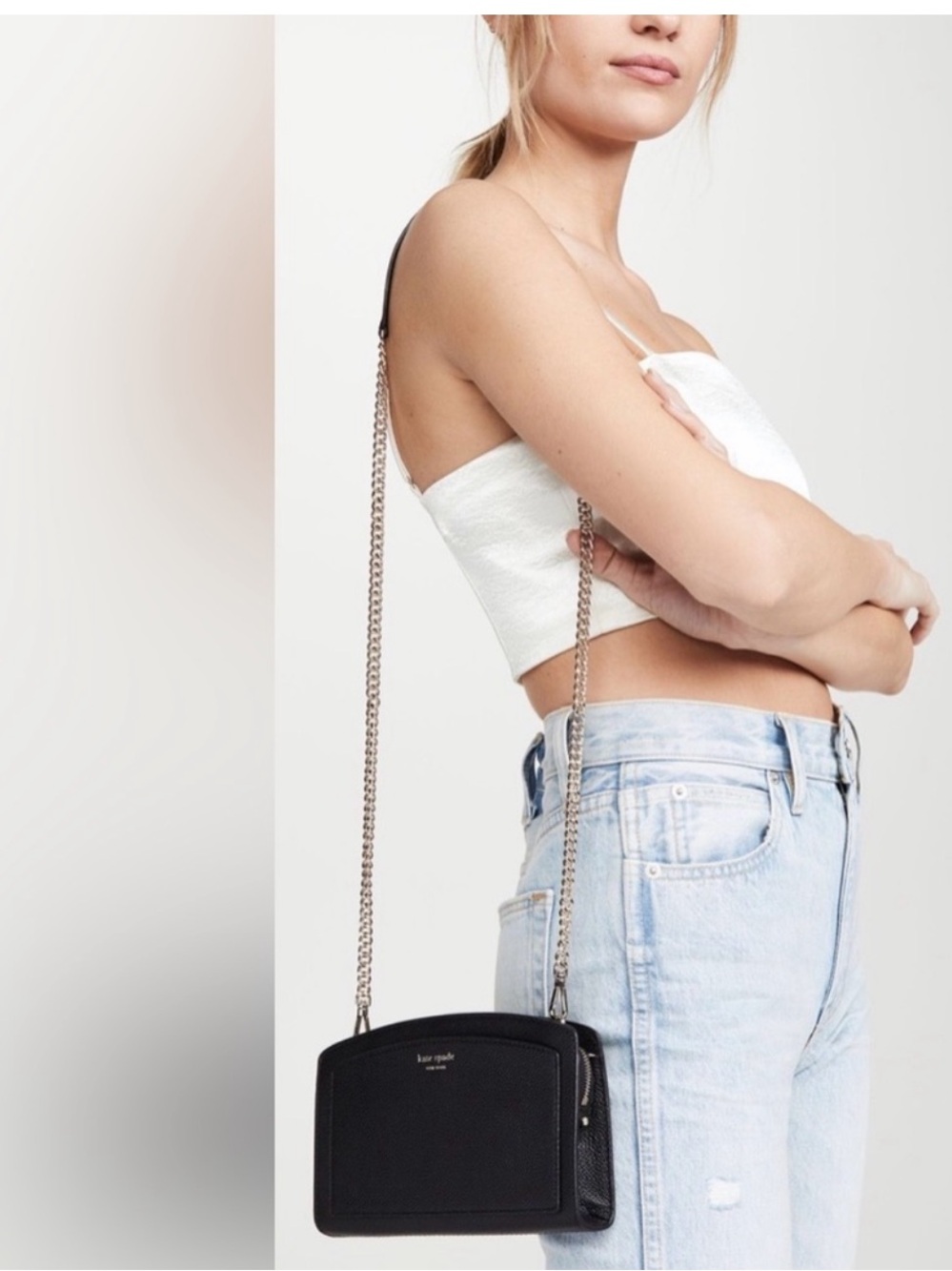 kate spade ♠️ Margaux East West Crossbody in Black leather